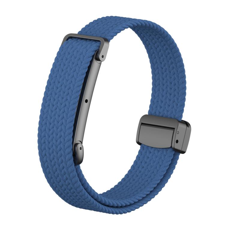 Metal Case Hybrid Magnetic Clasp Elastic Woven Nylon Watch Band, For Google Fitbit Air