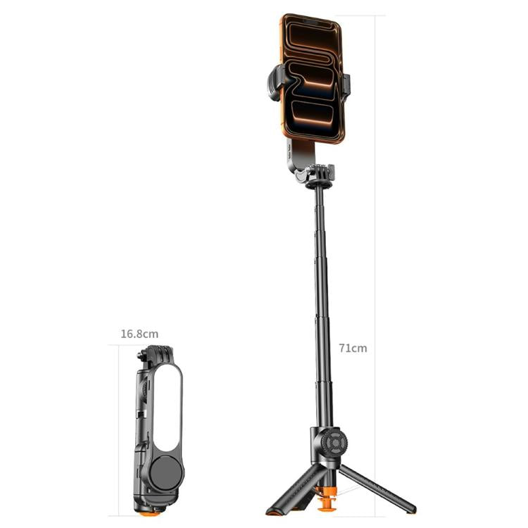 Q43 AI Image Stabilization Selfie Stick Phone Gimbal Stabilizer with RGB Fill Light, Tripod, Remote Control, Q43