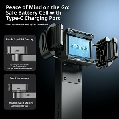 Q43 AI Image Stabilization Selfie Stick Phone Gimbal Stabilizer with RGB Fill Light, Tripod, Remote Control, Q43