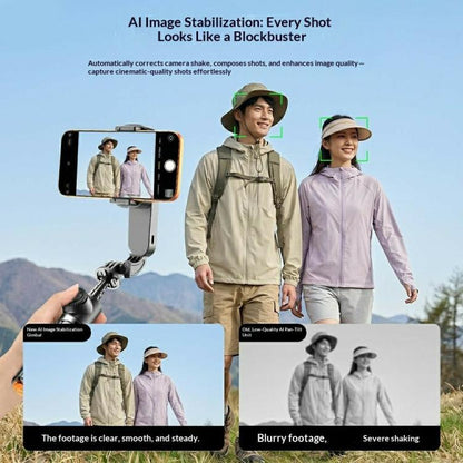 Q43 AI Image Stabilization Selfie Stick Phone Gimbal Stabilizer with RGB Fill Light, Tripod, Remote Control, Q43