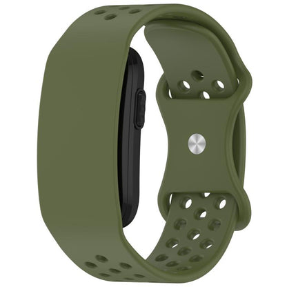 Butterfly Buckle Breathable Perforated Silicone Watch Band, For Garmin CIRQA Smart Band