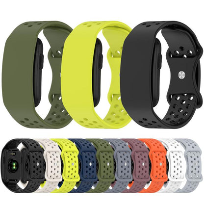 Butterfly Buckle Breathable Perforated Silicone Watch Band, For Garmin CIRQA Smart Band