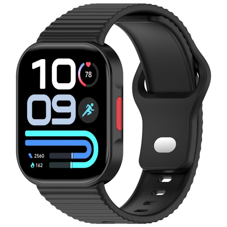 Wavy Texture Reverse Buckle Solid Color Silicone Watch Band, For Redmi Watch 6 Lite