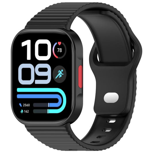 Wavy Texture Reverse Buckle Solid Color Silicone Watch Band, For Redmi Watch 6 Lite