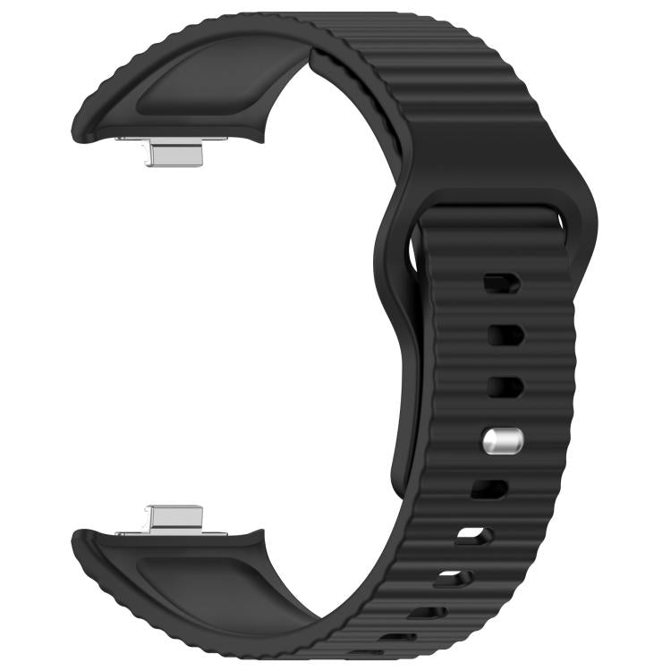 Wavy Texture Reverse Buckle Solid Color Silicone Watch Band, For Redmi Watch 6 Lite