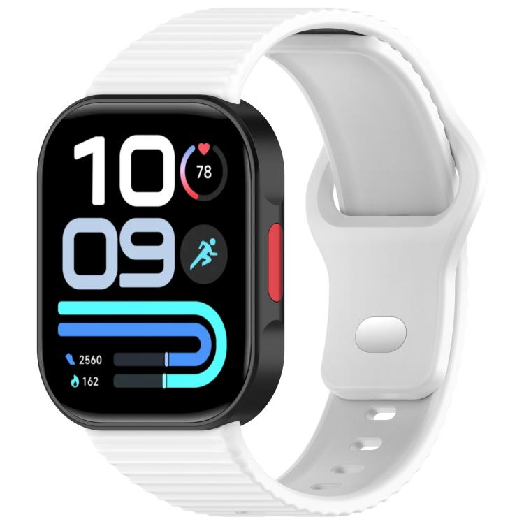 Wavy Texture Reverse Buckle Solid Color Silicone Watch Band, For Redmi Watch 6 Lite