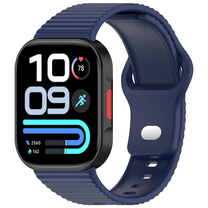 Wavy Texture Reverse Buckle Solid Color Silicone Watch Band, For Redmi Watch 6 Lite