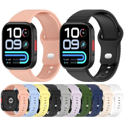 Wavy Texture Reverse Buckle Solid Color Silicone Watch Band, For Redmi Watch 6 Lite