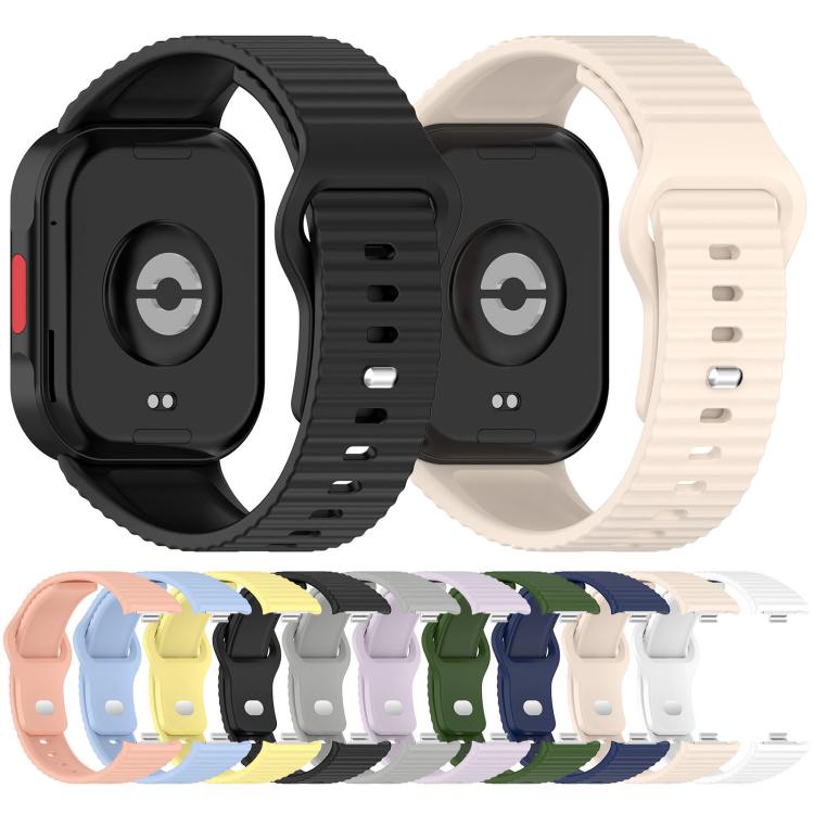 Wavy Texture Reverse Buckle Solid Color Silicone Watch Band, For Redmi Watch 6 Lite