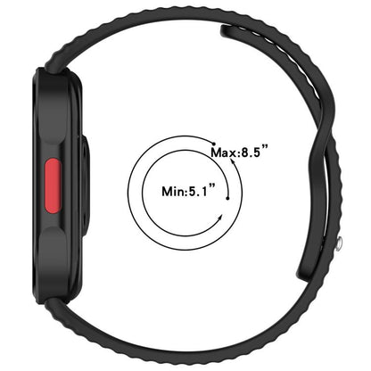 Wavy Texture Reverse Buckle Solid Color Silicone Watch Band, For Redmi Watch 6 Lite