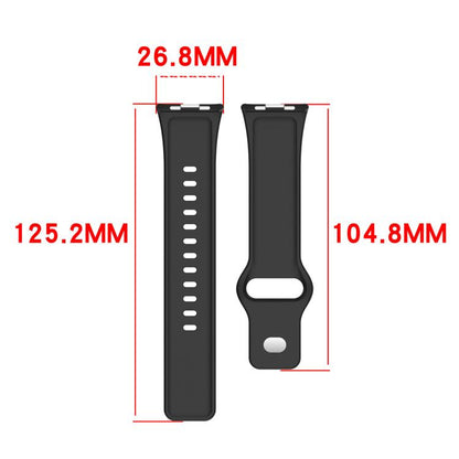 Wavy Texture Reverse Buckle Solid Color Silicone Watch Band, For Redmi Watch 6 Lite