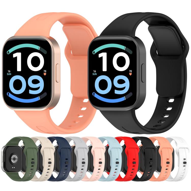 Flat Reverse Buckle Solid Color Silicone Watch Band, For Redmi Watch 6 Active