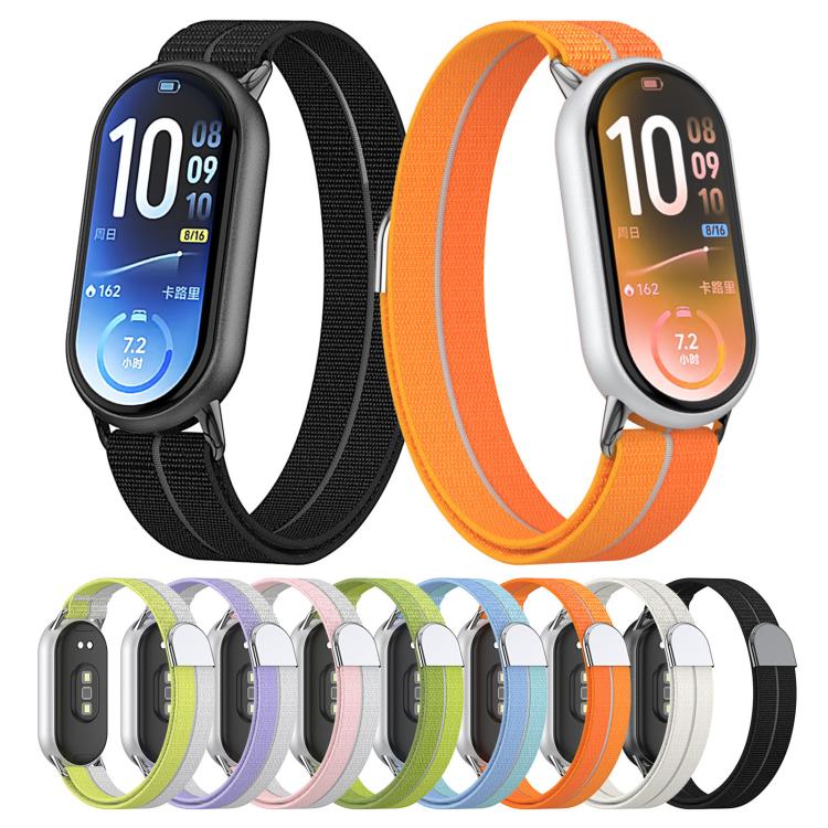 Metal Tail Feather Light Nylon Hook and Loop Fastener Watch Band, For Xiaomi Smart Band 11 / 10 / 9 / 8