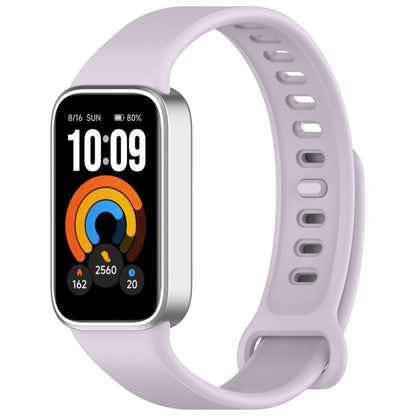 Vertical Stripe Reverse Buckle Solid Color Silicone Watch Band, For Xiaomi Smart Band 11 Active