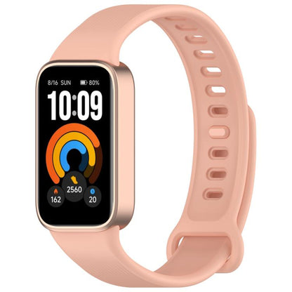 Vertical Stripe Reverse Buckle Solid Color Silicone Watch Band, For Xiaomi Smart Band 11 Active