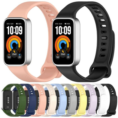 Vertical Stripe Reverse Buckle Solid Color Silicone Watch Band, For Xiaomi Smart Band 11 Active
