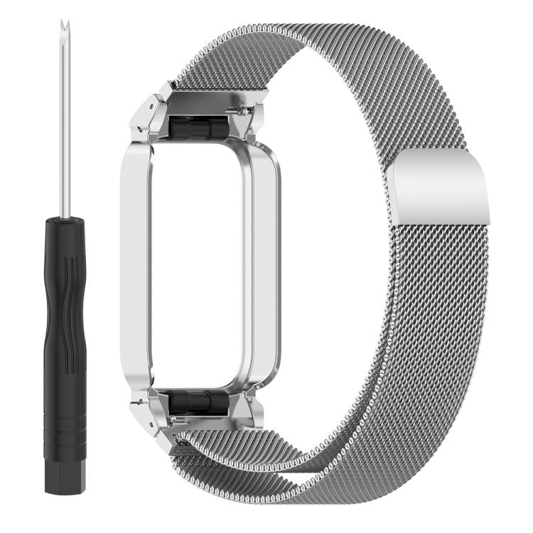 Metal Frame Integrated Milan Magnetic Metal Watch Band, For Xiaomi Smart Band 11 Active