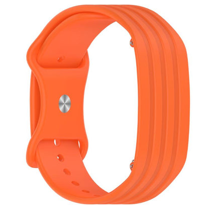 Spring Bar Design Striped Butterfly Clasp Silicone Watch Band, For Garmin CIRQA Smart Band