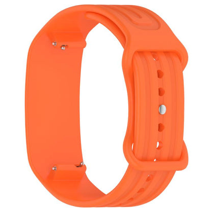 Spring Bar Design Striped Butterfly Clasp Silicone Watch Band, For Garmin CIRQA Smart Band
