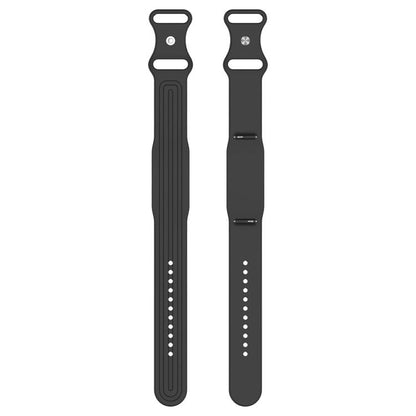Spring Bar Design Striped Butterfly Clasp Silicone Watch Band, For Garmin CIRQA Smart Band