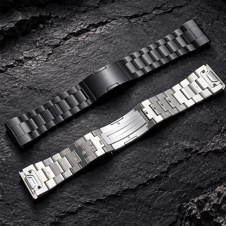 Three Beads Side Detachable Buckle Titanium Alloy Watch Band, For Garmin 22mm, For Garmin 26mm
