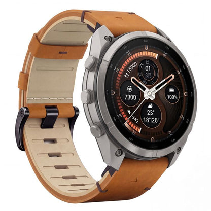 Black Pin Buckle Genuine Leather Watch Band, For Gamin 22mm, For Gamin 26mm, For Gamin 20mm