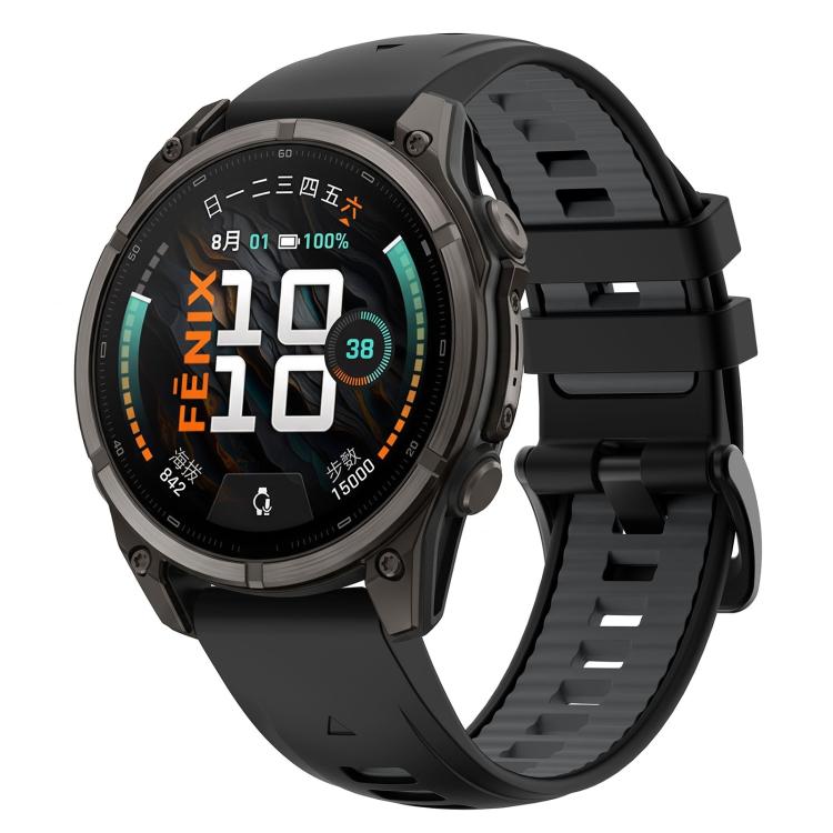 Stainless Steel Pin Buckle Silicone Watch Band, For Gamin 22mm, For Gamin 26mm, For Gamin 20mm