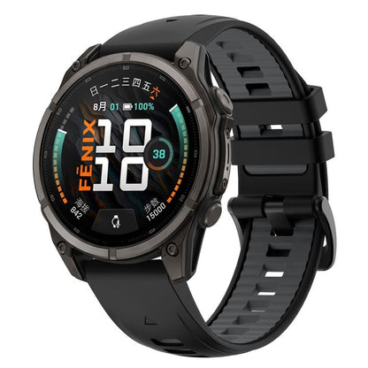 Stainless Steel Pin Buckle Silicone Watch Band, For Gamin 22mm, For Gamin 26mm, For Gamin 20mm