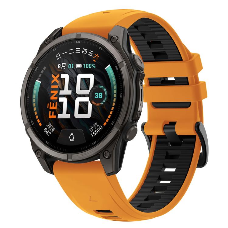 Stainless Steel Pin Buckle Silicone Watch Band, For Gamin 22mm, For Gamin 26mm, For Gamin 20mm