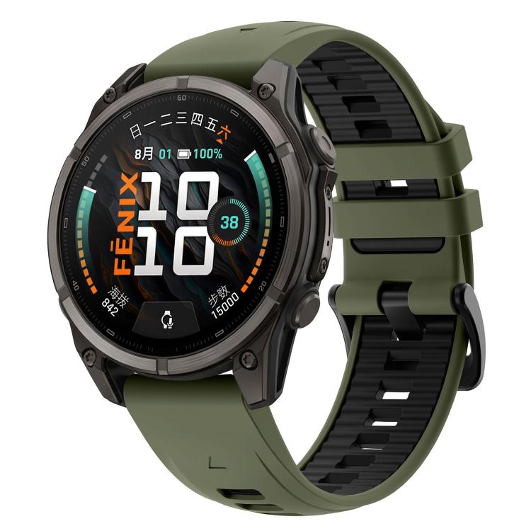 Stainless Steel Pin Buckle Silicone Watch Band, For Gamin 22mm, For Gamin 26mm, For Gamin 20mm
