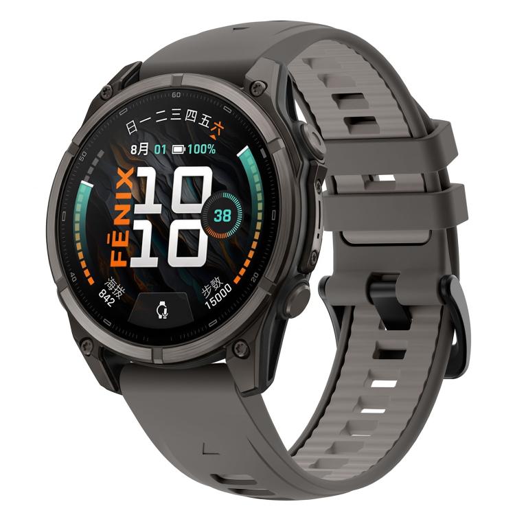 Stainless Steel Pin Buckle Silicone Watch Band, For Gamin 22mm, For Gamin 26mm, For Gamin 20mm
