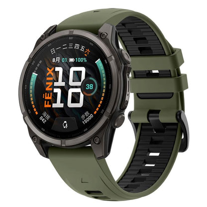 Stainless Steel Pin Buckle Silicone Watch Band, For Gamin 22mm, For Gamin 26mm, For Gamin 20mm