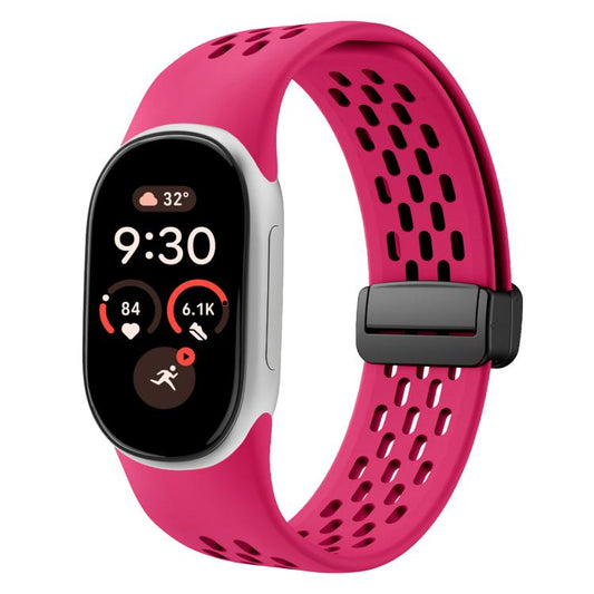 Foldable Magnetic Buckle Silicone Watch Band, For Google Fitbit Edge