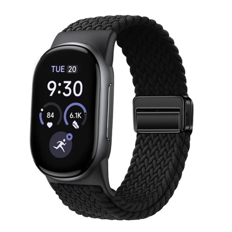 Magnetic Buckle Nylon Braided Elastic Watch Band, For Google Fitbit Edge