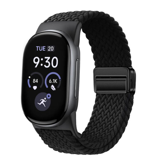 Magnetic Buckle Nylon Braided Elastic Watch Band, For Google Fitbit Edge