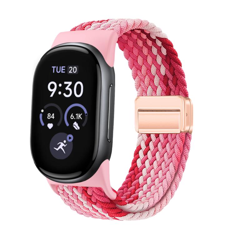 Magnetic Buckle Nylon Braided Elastic Watch Band, For Google Fitbit Edge