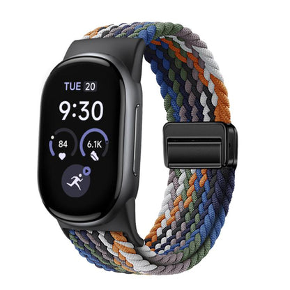 Magnetic Buckle Nylon Braided Elastic Watch Band, For Google Fitbit Edge