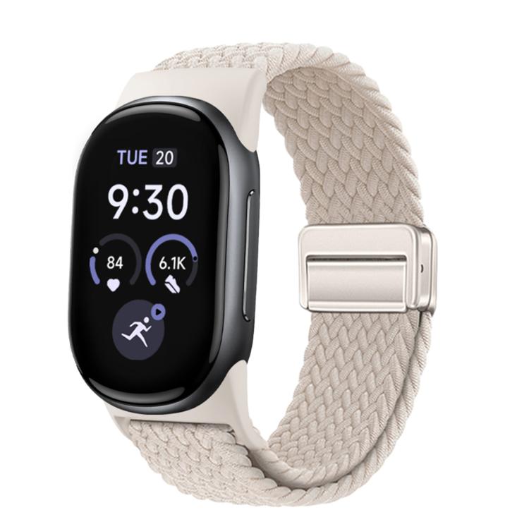 Magnetic Buckle Nylon Braided Elastic Watch Band, For Google Fitbit Edge