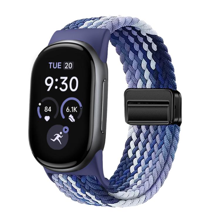 Magnetic Buckle Nylon Braided Elastic Watch Band, For Google Fitbit Edge
