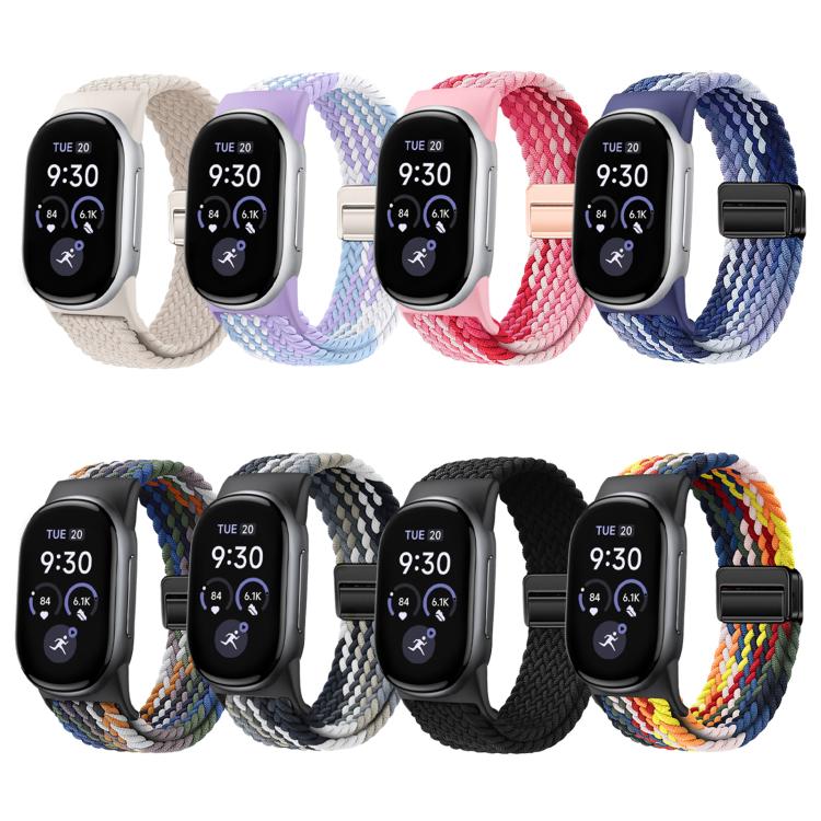 Magnetic Buckle Nylon Braided Elastic Watch Band, For Google Fitbit Edge