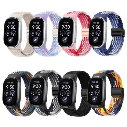 Magnetic Buckle Nylon Braided Elastic Watch Band, For Google Fitbit Edge
