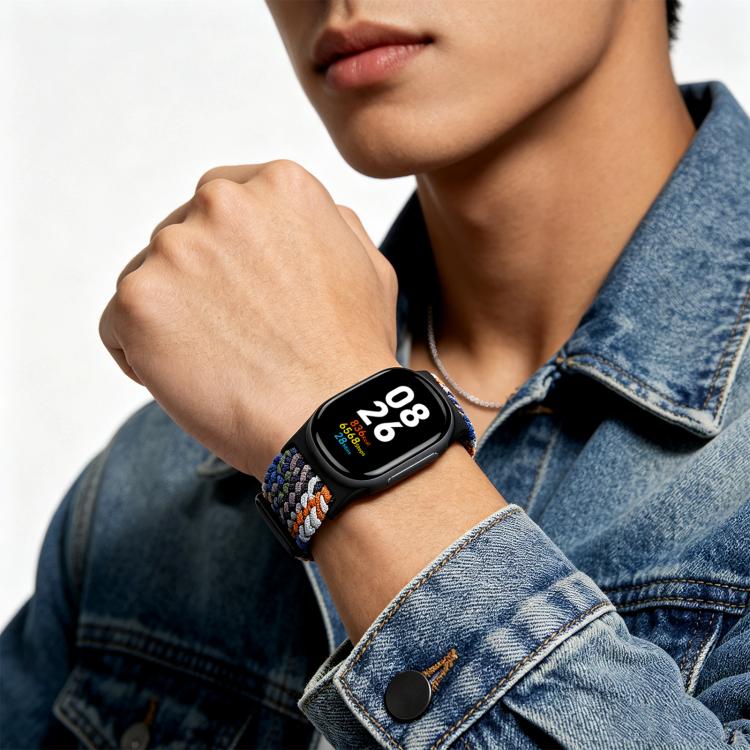 Magnetic Buckle Nylon Braided Elastic Watch Band, For Google Fitbit Edge