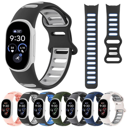 Two-Color Sport Style Butterfly Clasp Silicone Watch Band, For Google Fitbit Edge