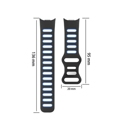 Two-Color Sport Style Butterfly Clasp Silicone Watch Band, For Google Fitbit Edge