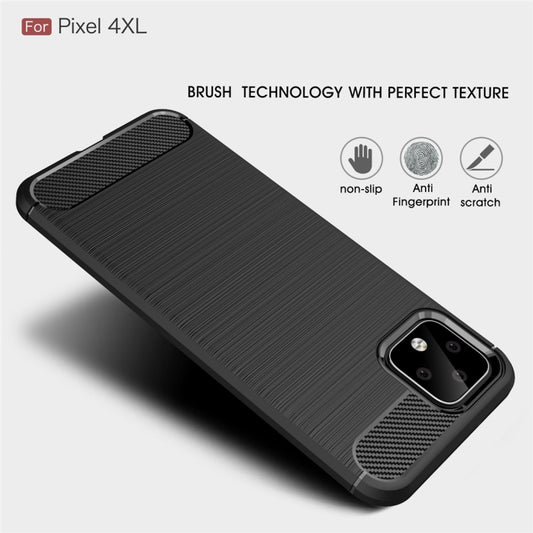 Brushed Texture Carbon Fiber TPU Case for Google Pixel 4XL, For Google Pixel 4 XL