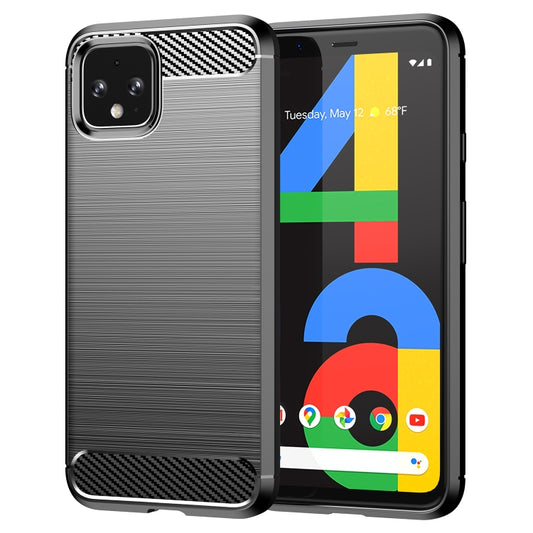 Brushed Texture Carbon Fiber TPU Case for Google Pixel 4, For Google Pixel 4