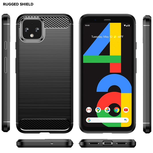 Brushed Texture Carbon Fiber TPU Case for Google Pixel 4, For Google Pixel 4