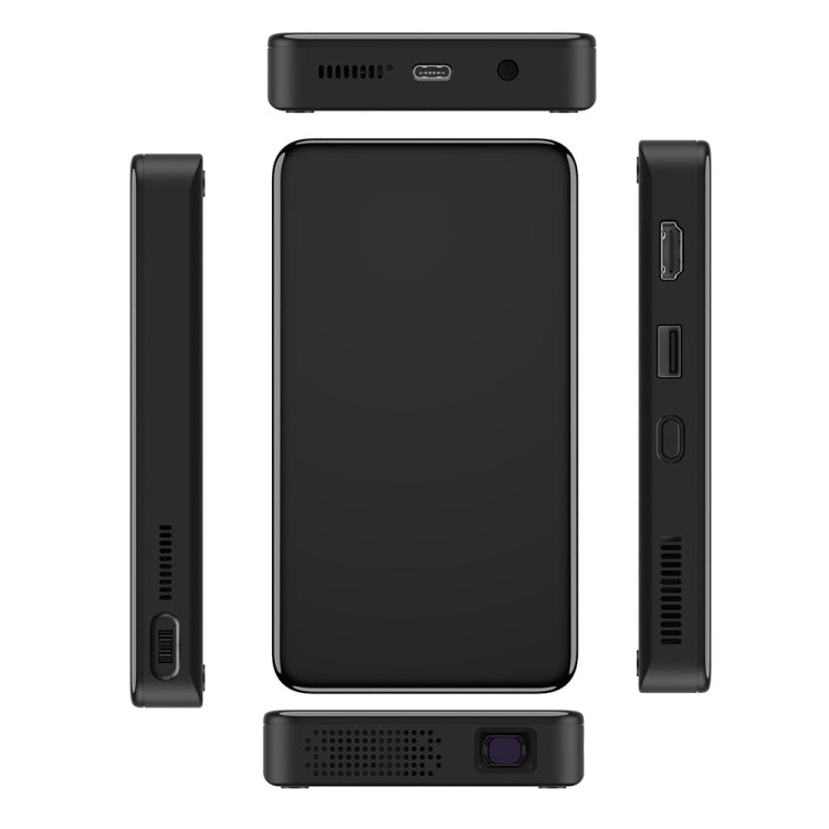 X2 (1+8G) DLP Android 7.1Smart Mini Projector X2 With Sliding Lens Cover Wifi Mini Projector (Black)