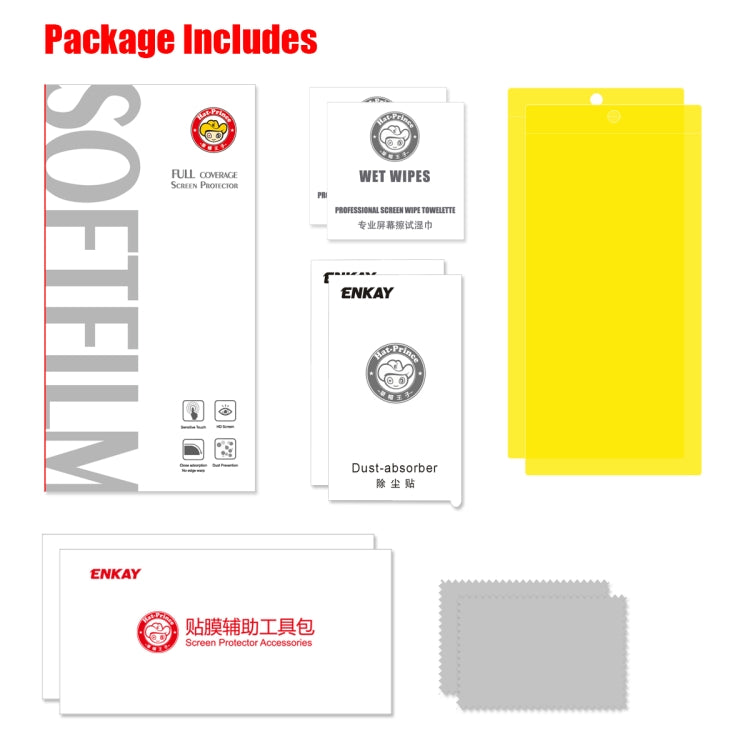 2 PCS ENKAY Hat-Prince 0.1mm 3D Full Screen Protector Explosion-proof Hydrogel Film for, For Galaxy Note10, For Galaxy Note10+
