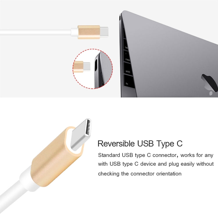 USB Type C to VGA 3-in-1 Hub Adapter supports USB Type C tablets and laptops for Macbook Pro / Google ChromeBook, VGA+USB3.0 to Type-C Gold, VGA+USB3.0 to Type-C Silver